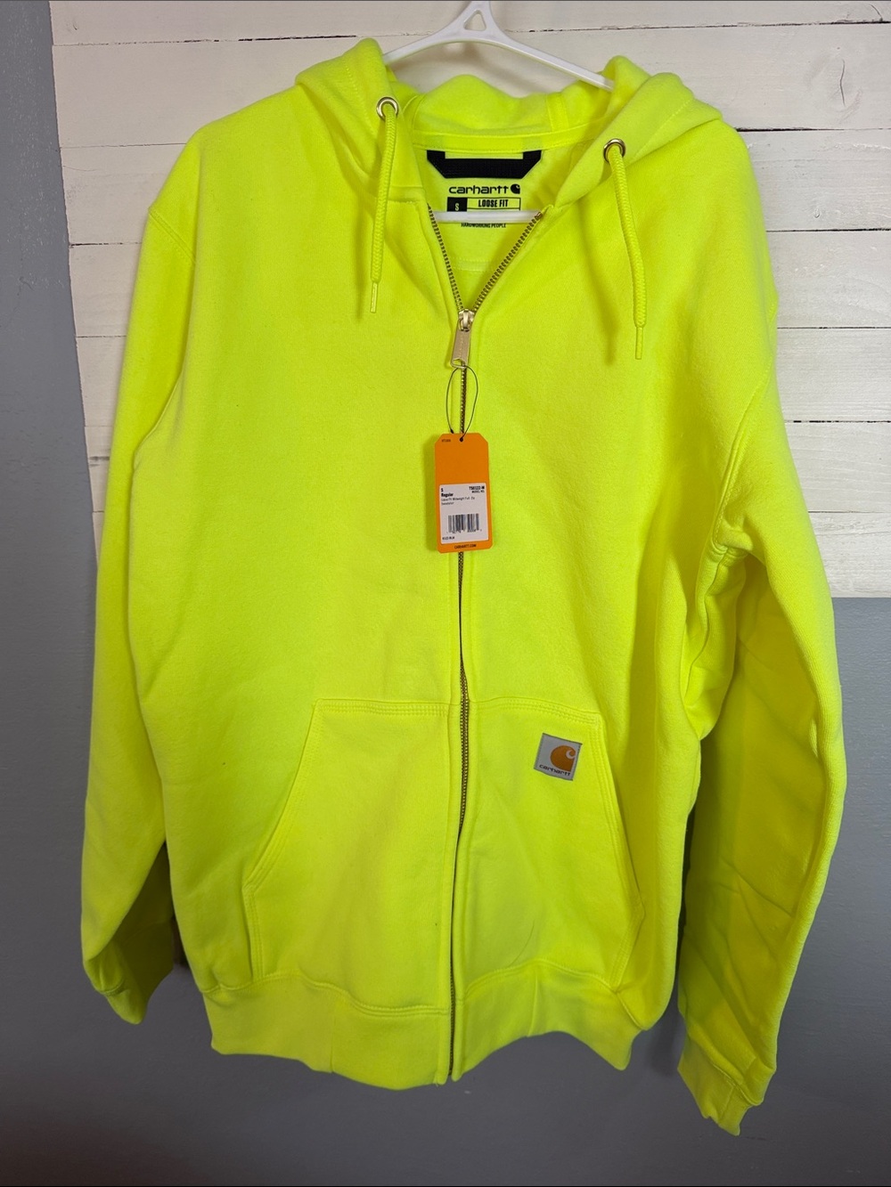 Carhartt Neon Yellow Full-Zip Hooded Jacket for Men